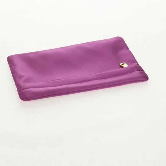 PRADA Pouch Satin Purple Gold Auth 154166M - Picture 5 of 16